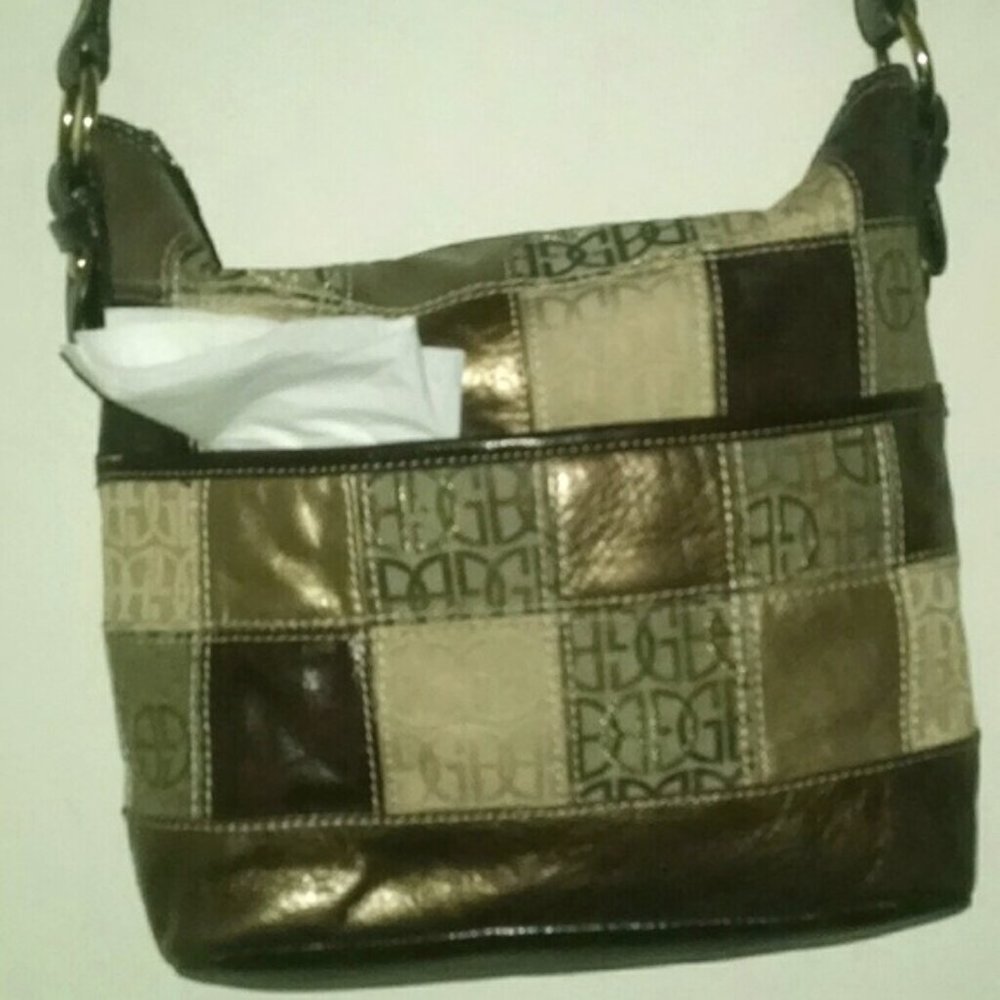 Vintage signature Long adjustable strap bag purse